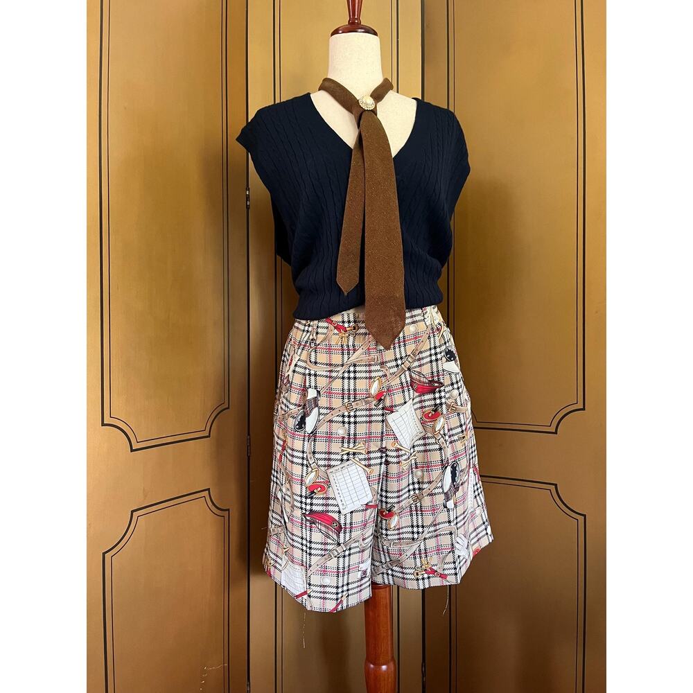Vintage bermuda shorts with plaid and fun prints by LL Sport, size 12